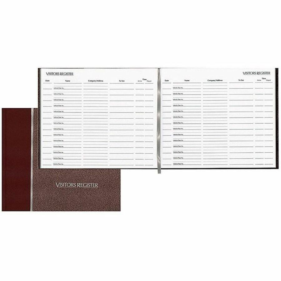 Rediform RED57803 Visitor Register Book 128 Sheets Burgundy