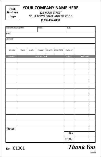1000 Custom 2 Part Forms / Invoice Sales Slip / Estimate/ 5.5 x 8.5 / TMG038