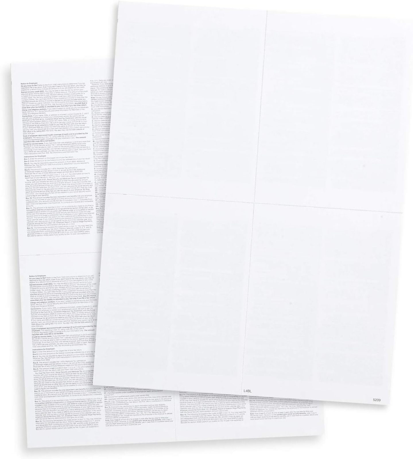 Blank W2 4 Up Tax Forms 2023,50 Employees kit, with Self-Seal Envelopes, Inst…