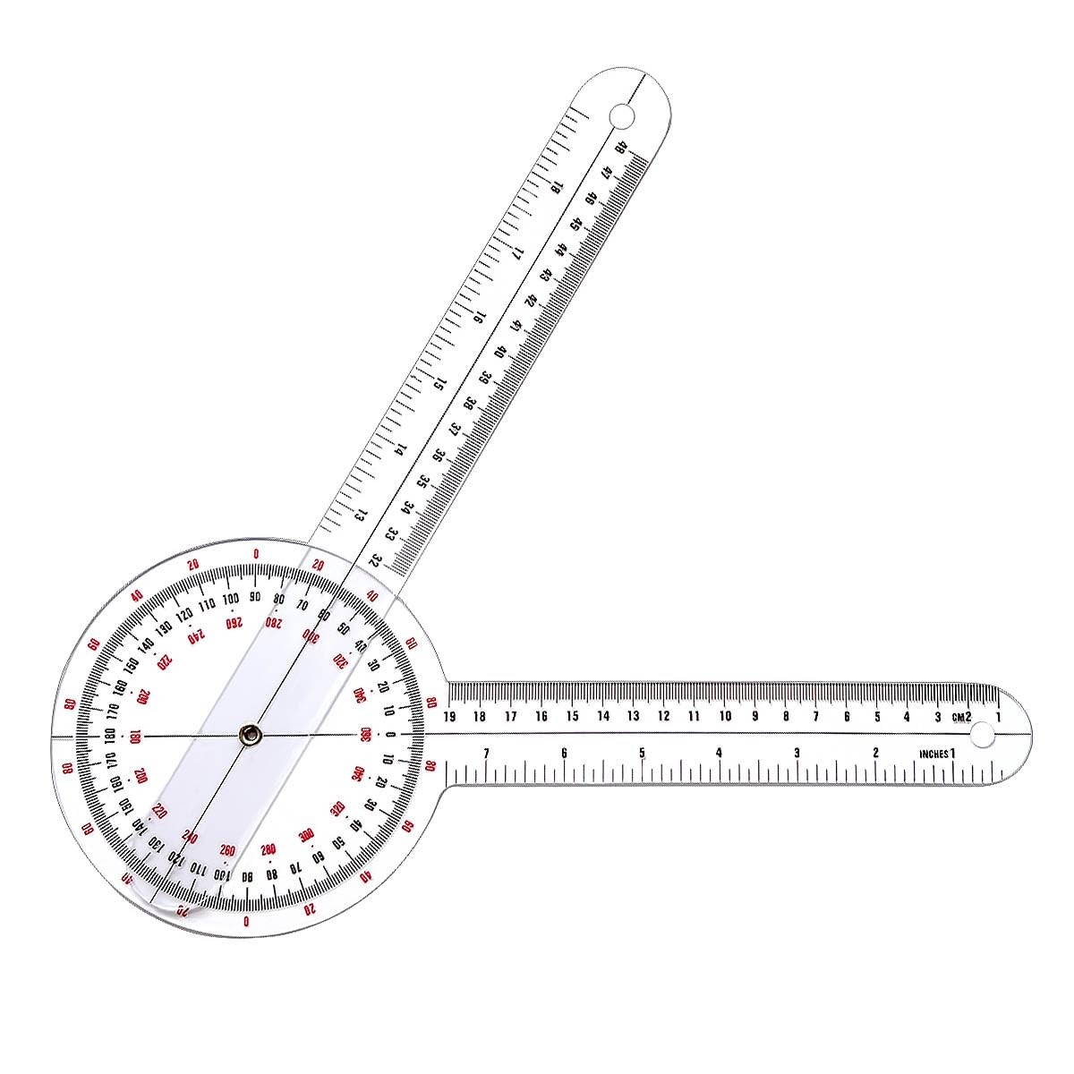 Goniometer 12 inch, Transparent Orthopedic Angle Ruler Plastic Goniometer,…