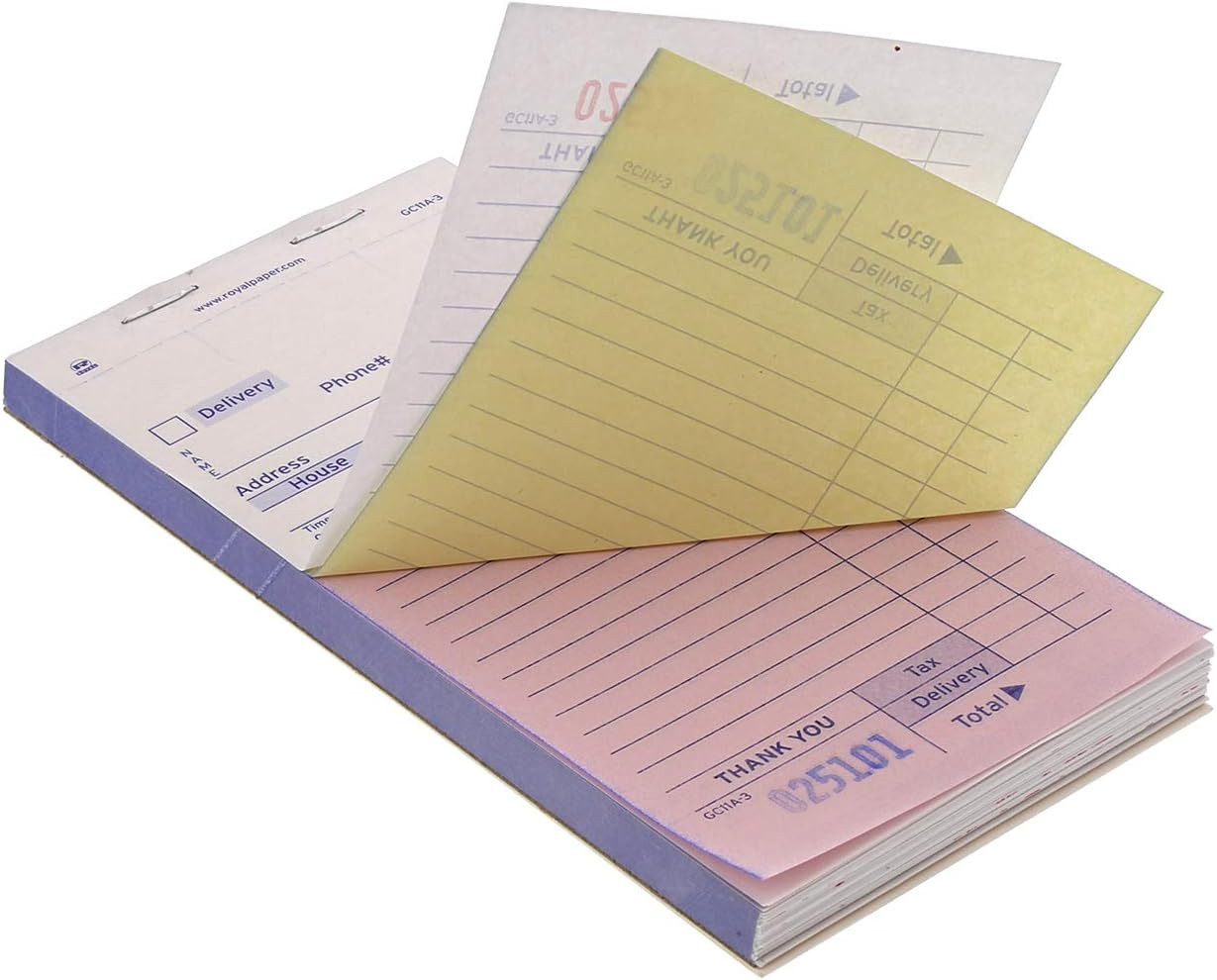 Amercare Guest Check Pad, 14 Lines, Three-Part Carbonless, 3.4 X 6.69, 50 Forms/