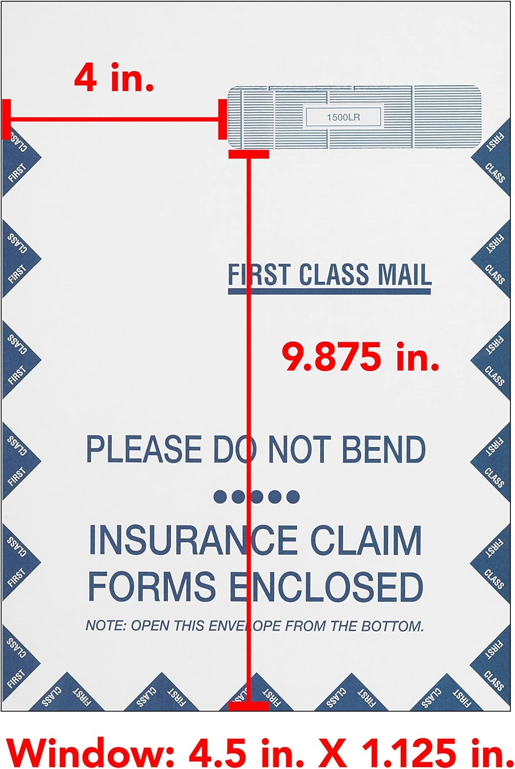 Complyright CMS-1500 Jumbo Right Window “Do Not Bend” Healthcare Billing Envelop