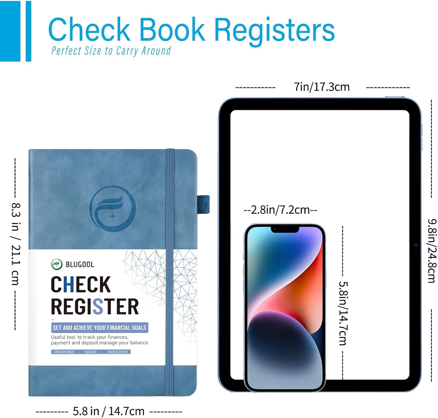 Check Registers for Personal Checkbook, Blugool Checkbook Register with Check &