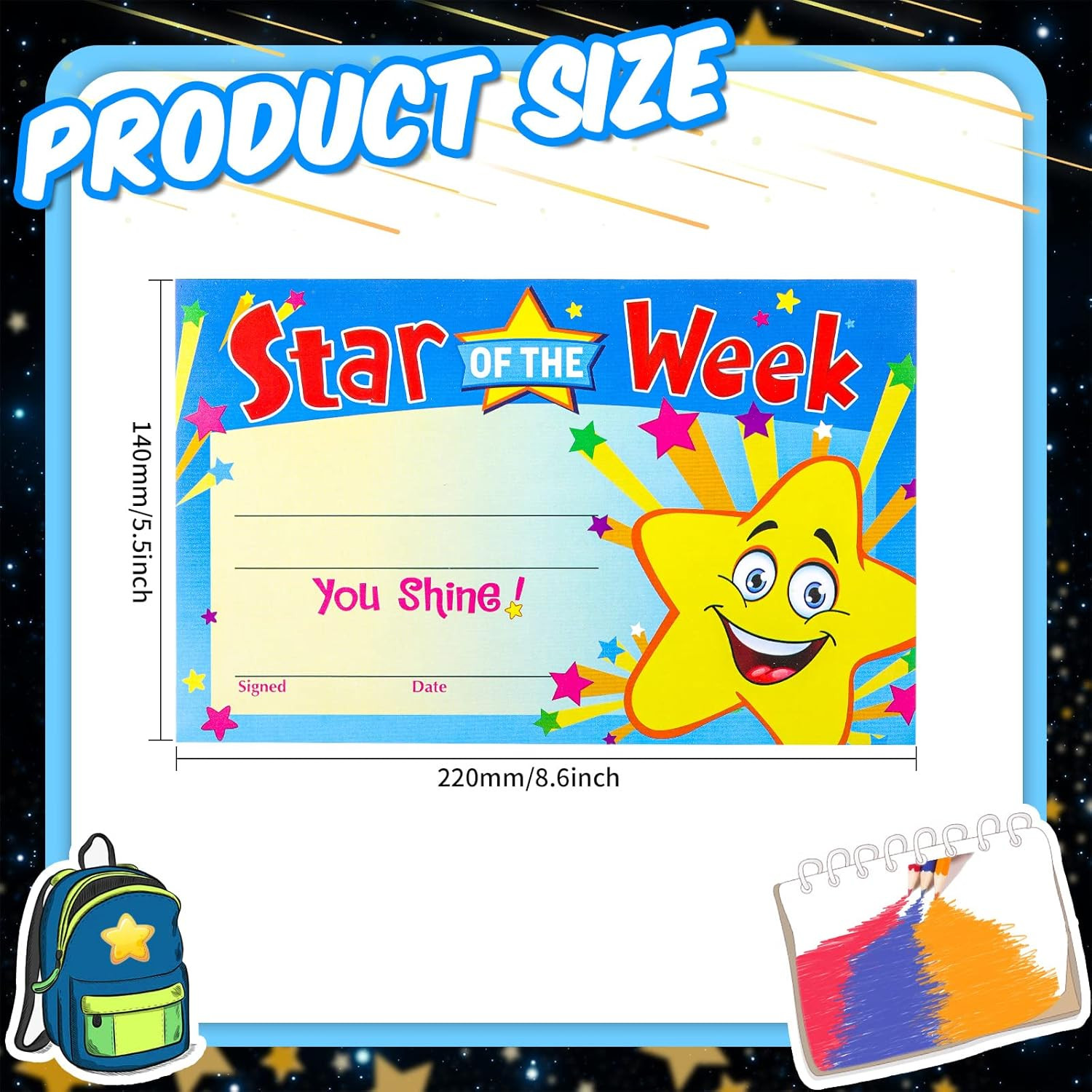 50 Pack Recognition Rewards Star Student Certificates Awards Certificates Studen