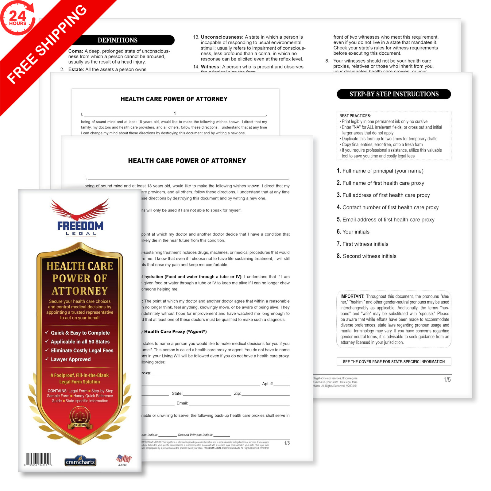 Family Legal Forms Kit – Will, Living Health Proxy & POA Docs