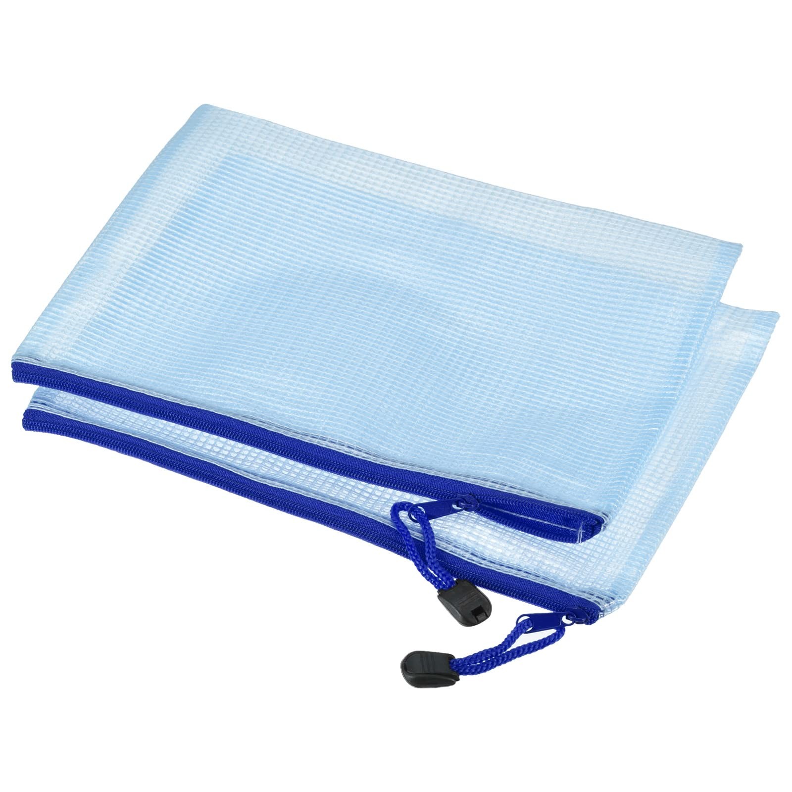 MECCANIXITY Mesh Zipper Bags, B5 Size File Document Pockets Bill B5, Blue