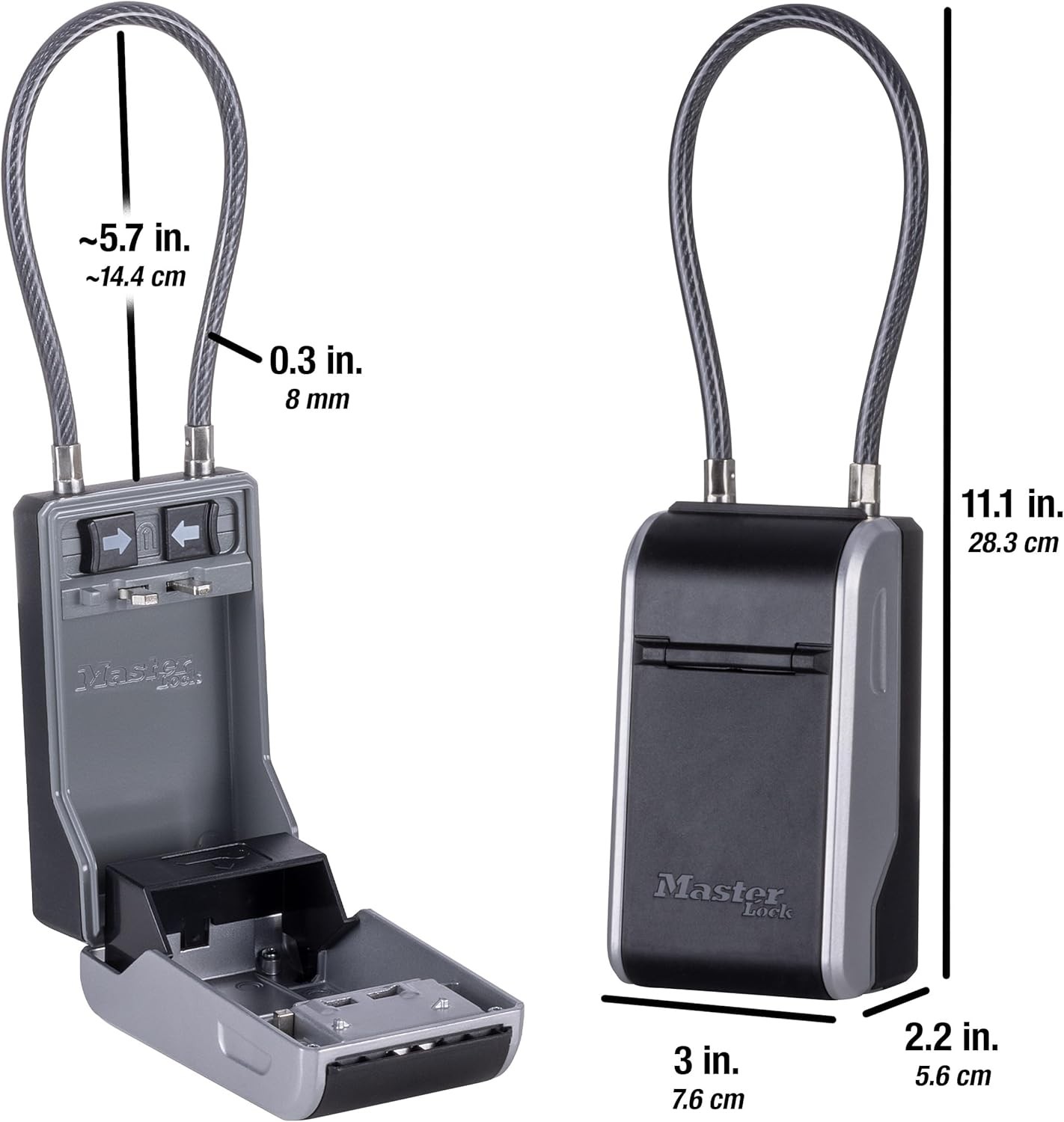 Master Lock High Capacity Key Lockbox, Combination Dial, Removable Cable