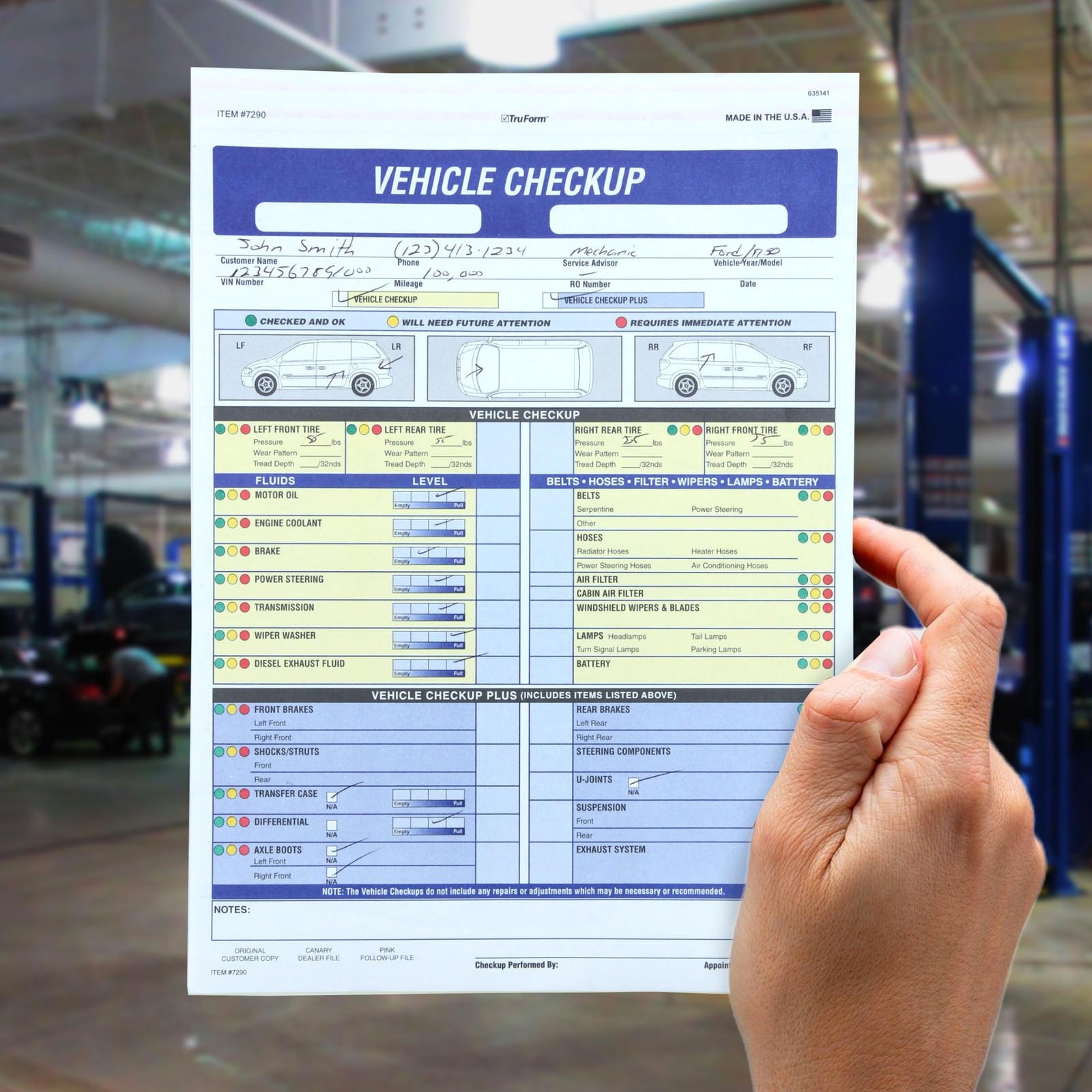 SSWBasics 17/27 Point Vehicle Inspection Form – 8 1/2?H x 11?W 8 1/2ʺH x 11ʺW