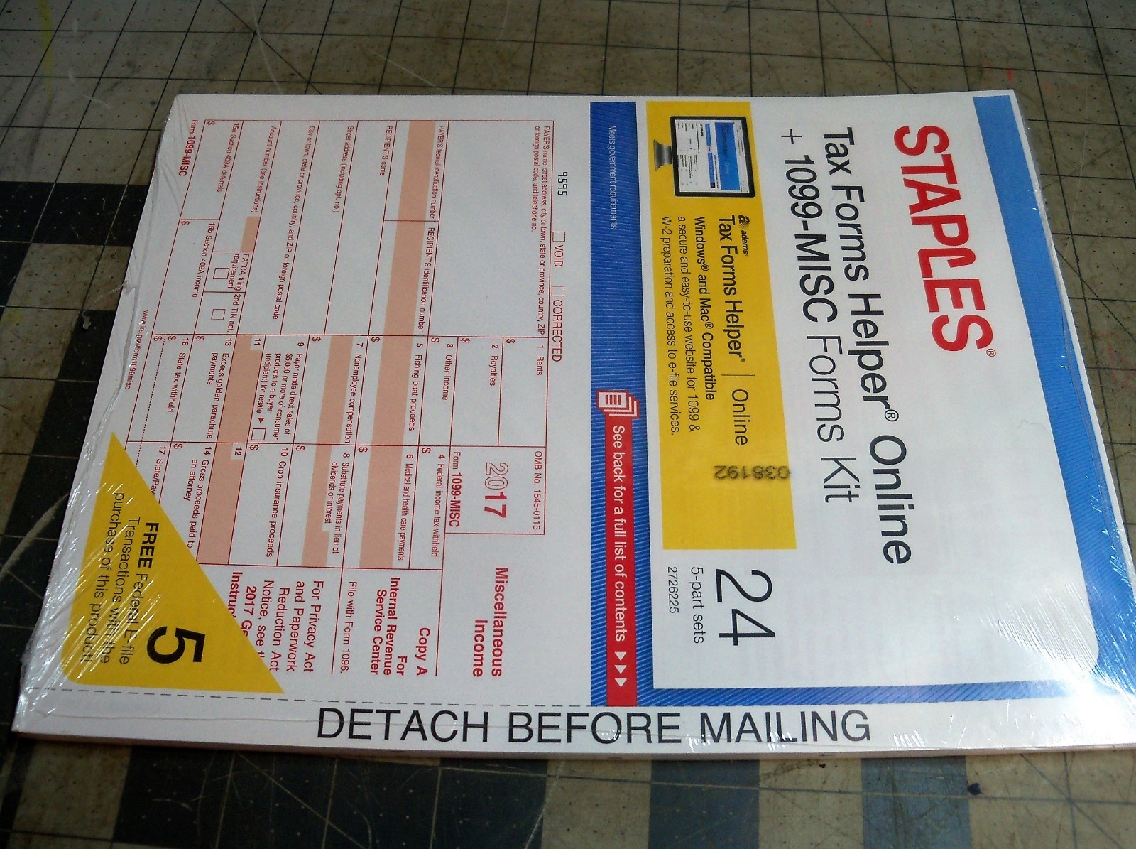 Staples 2017 1099-MISC Forms tax form helper Online 24 5 piece sets PC / Mac USA