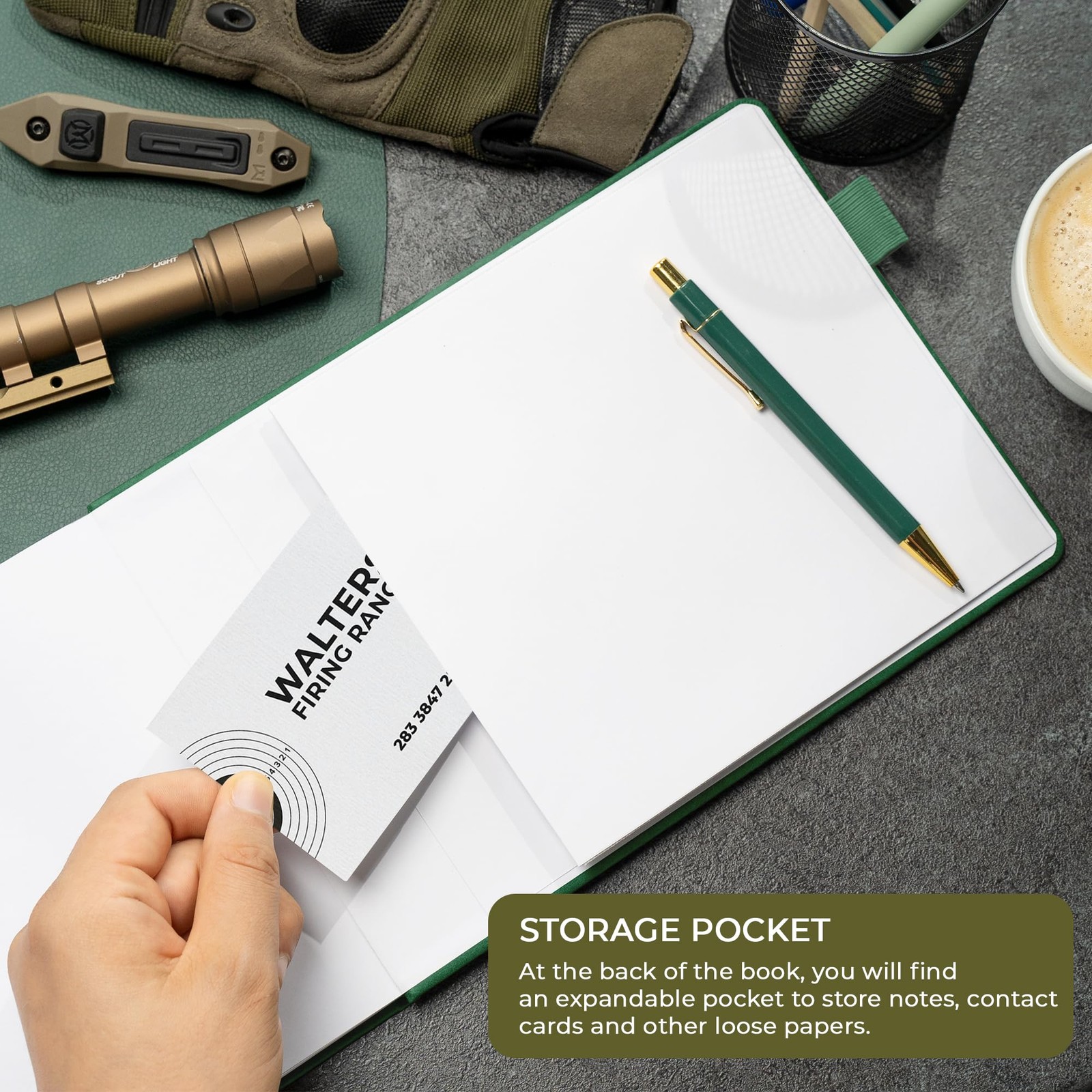 Clever Fox Firearms Record Book – Smaller Than A4 (10″ x 7″), Dark Green