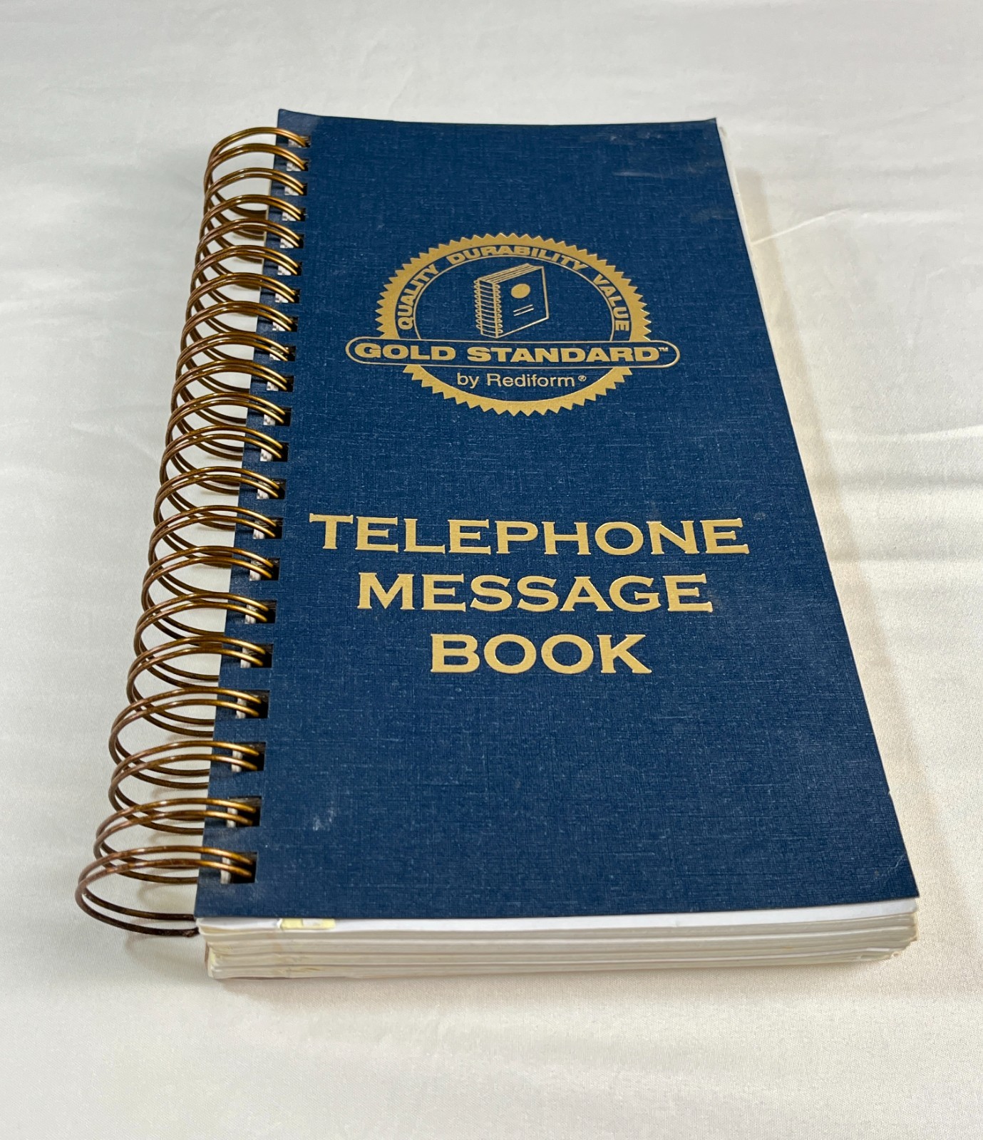 Vintage Rediform Gold Standard TELEPHONE MESSAGE BOOK – Spiral Wire Bound
