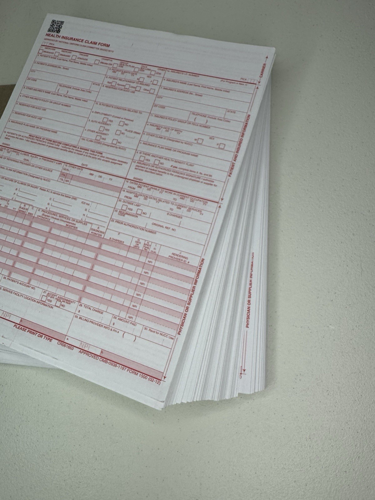 Compuchecks CMS 1500 Medical Claim Forms – HCFA (Version 02/12) 500 Sheets READ