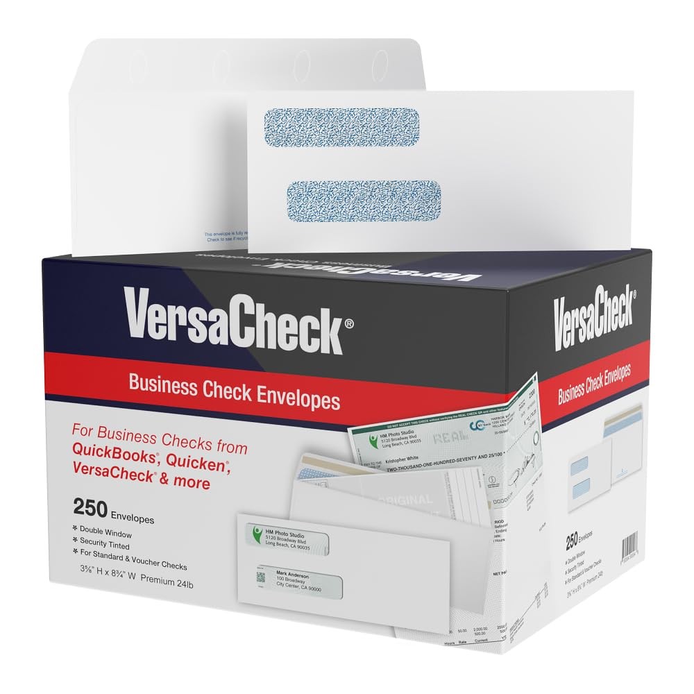 VersaCheck NRP Business Double Window Security Checks Standard Voucher Checks