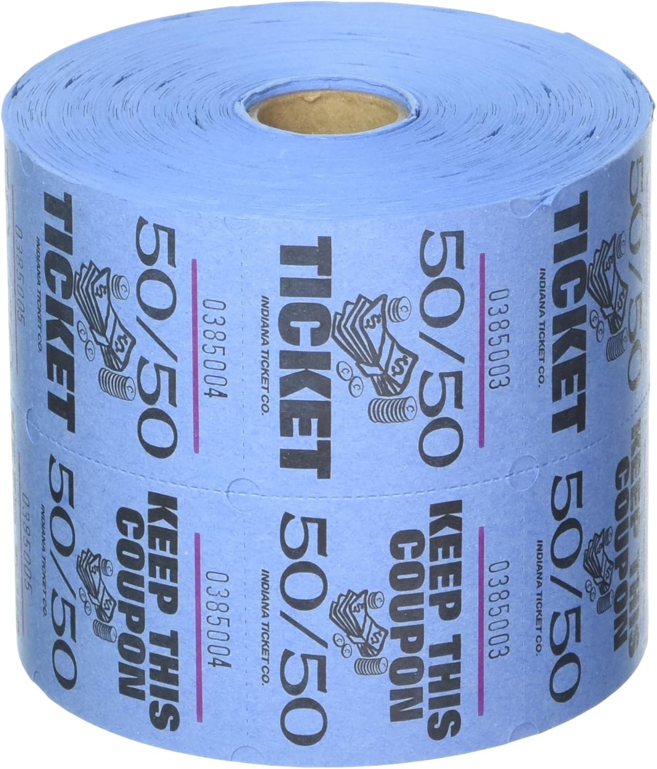 Indiana Ticket Company Blue 50/50 Raffle Tickets : roll of 1000 1-Pack,