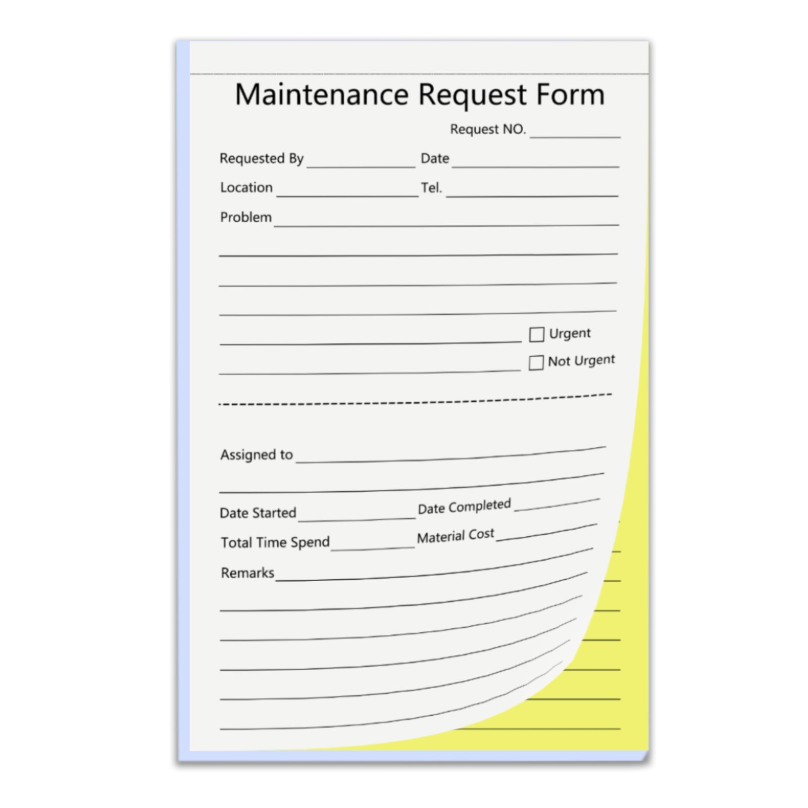 Organized Maintenance Request Forms – 50 Carbonless Sets, Easy Record Management
