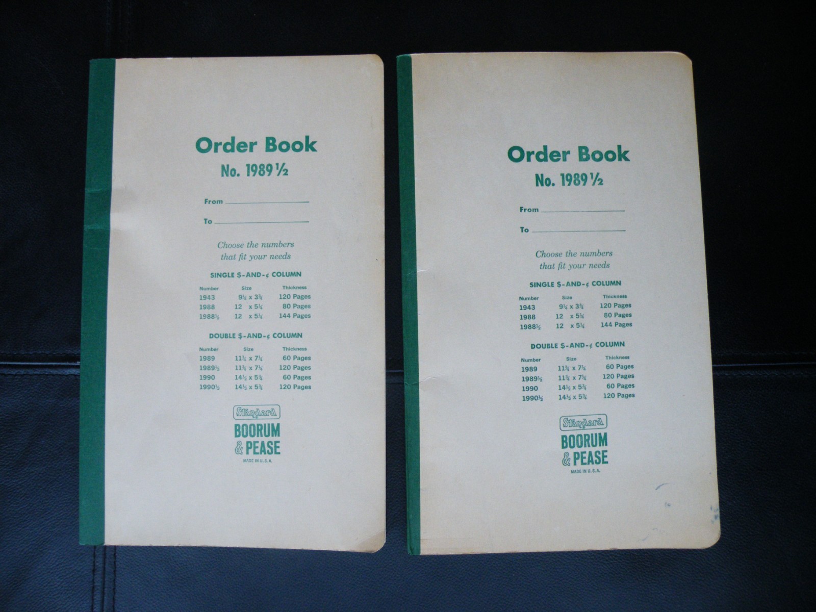 2 – Vintage Standard Boorum & Pease Order Book #1989 1/2 USA – FREE SHIP