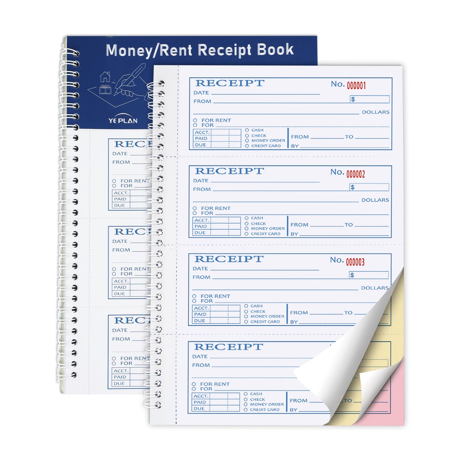 Money Rent Receipt 7.9×11.22 inches, Single Book-3 Part Carbonless
