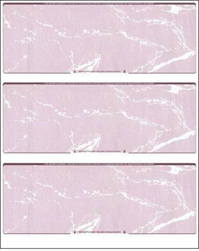 2500 Blank Check Stock Paper – 3 Checks On A Page – Burgundy Marble