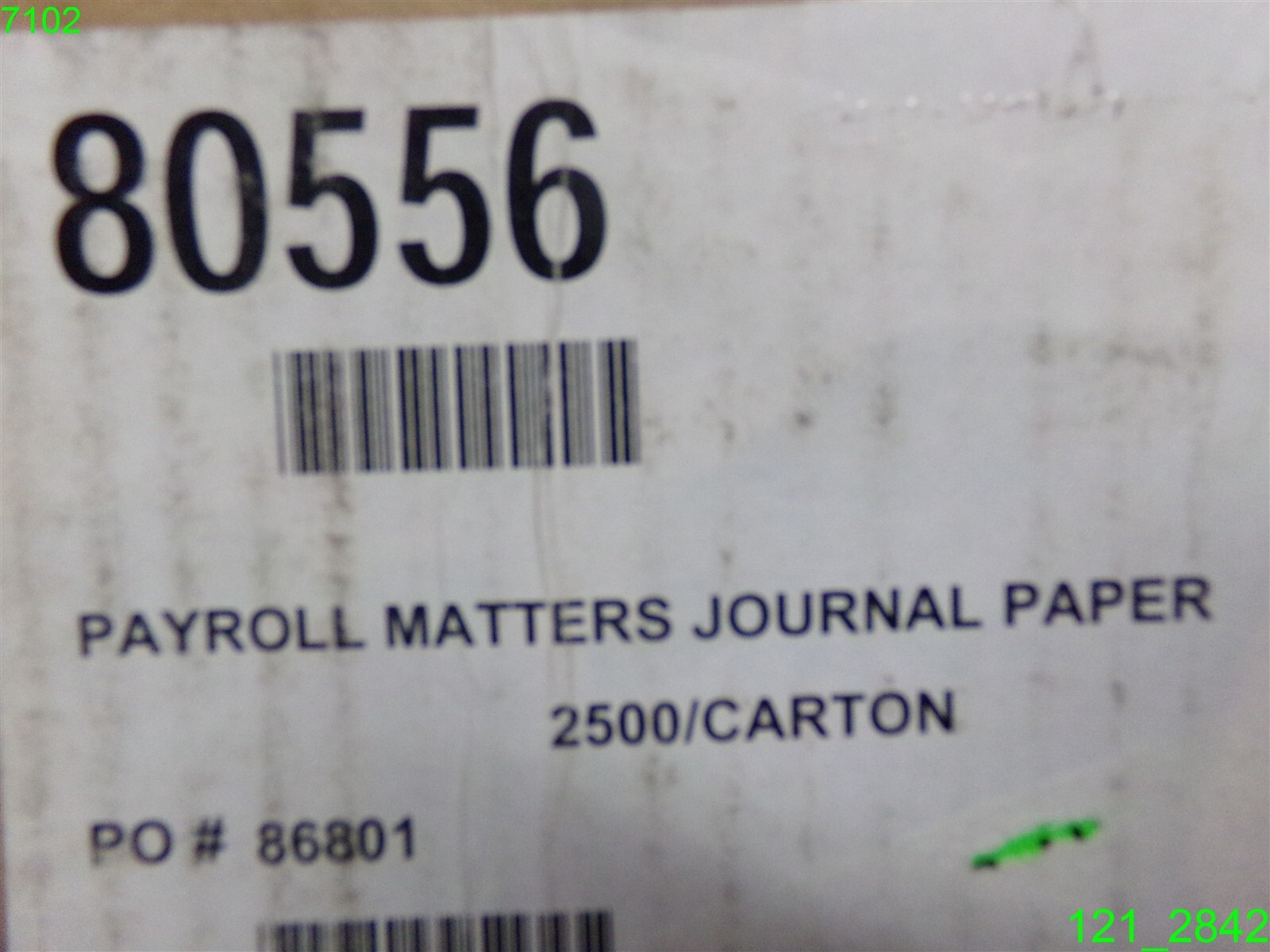 CASE OF 2500 SHEETS OF PAYROLL MATTERS JOURNAL PAPER – NEW
