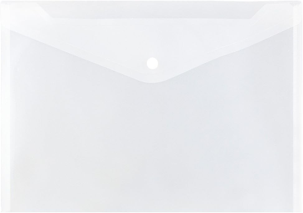 JAM PAPER Plastic Envelopes with Snap Closure – Letter Size, Clear