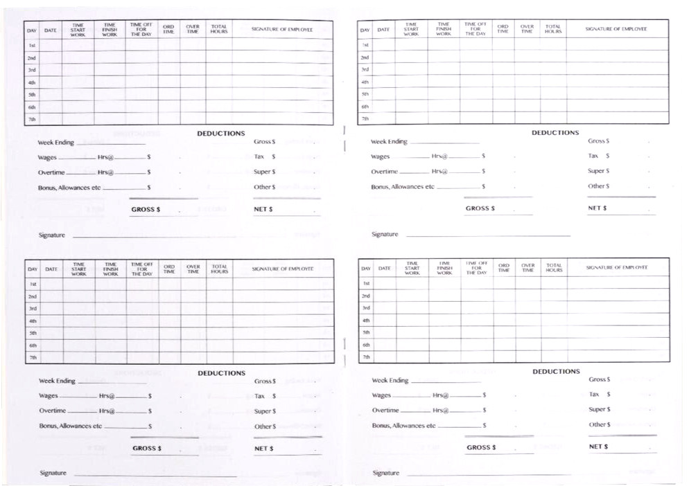 Olympic Yearly Time and Pay Book 32 Pages ATO Compliant A5 210x148mm 140583 NEW*