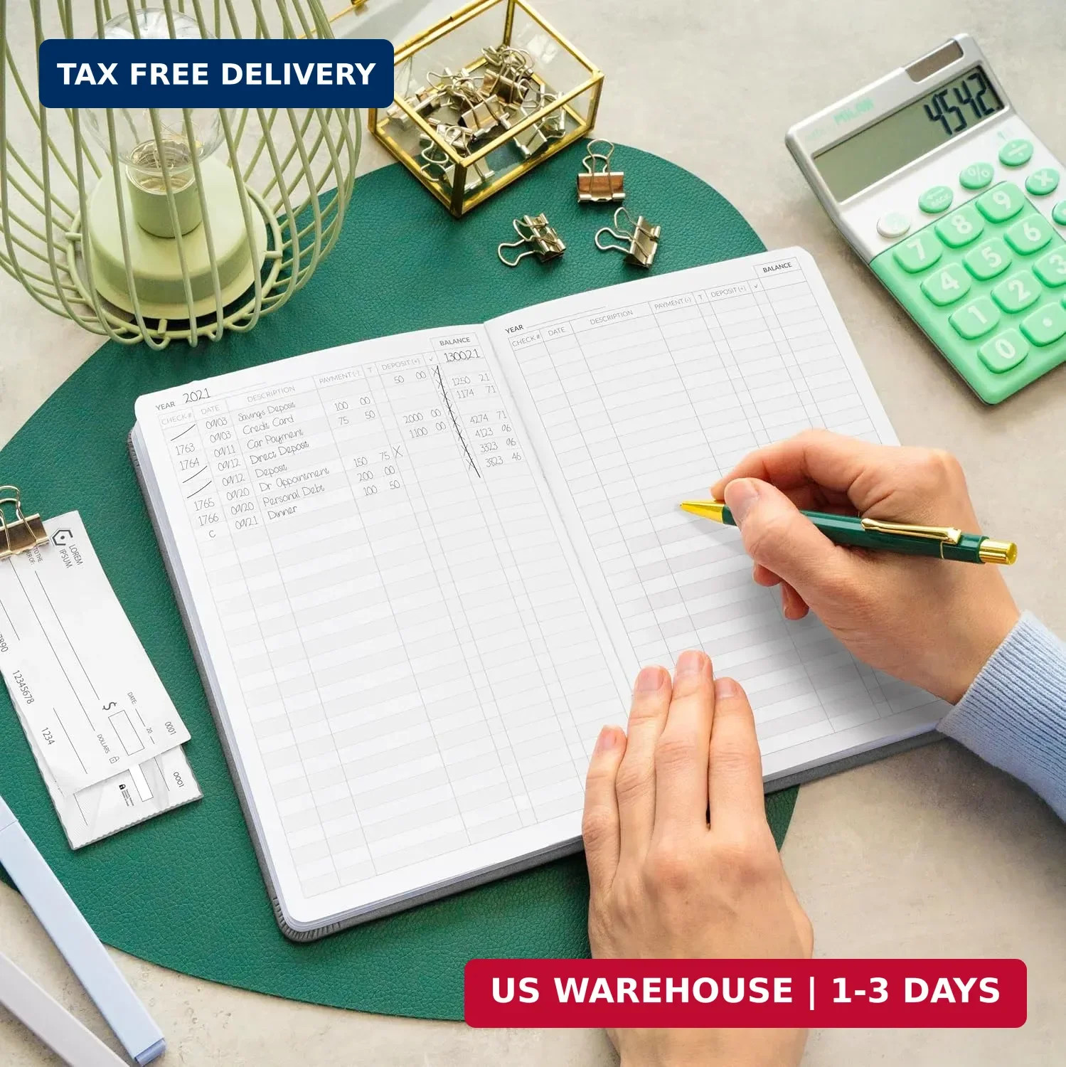 Skyline Check Register – Accounting Ledger Log Book for Income & Expenses – Tran