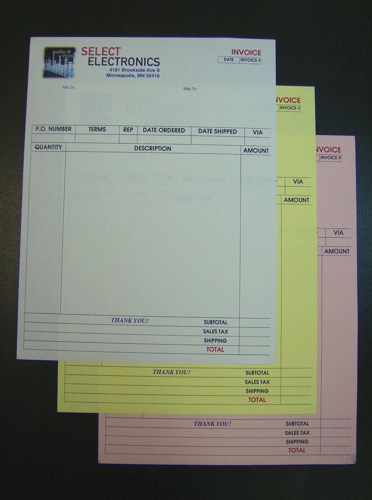 Printed Full Color Carbonless 3-Part Forms Custom Sets, 8.5″ x 11″ NCR 4C