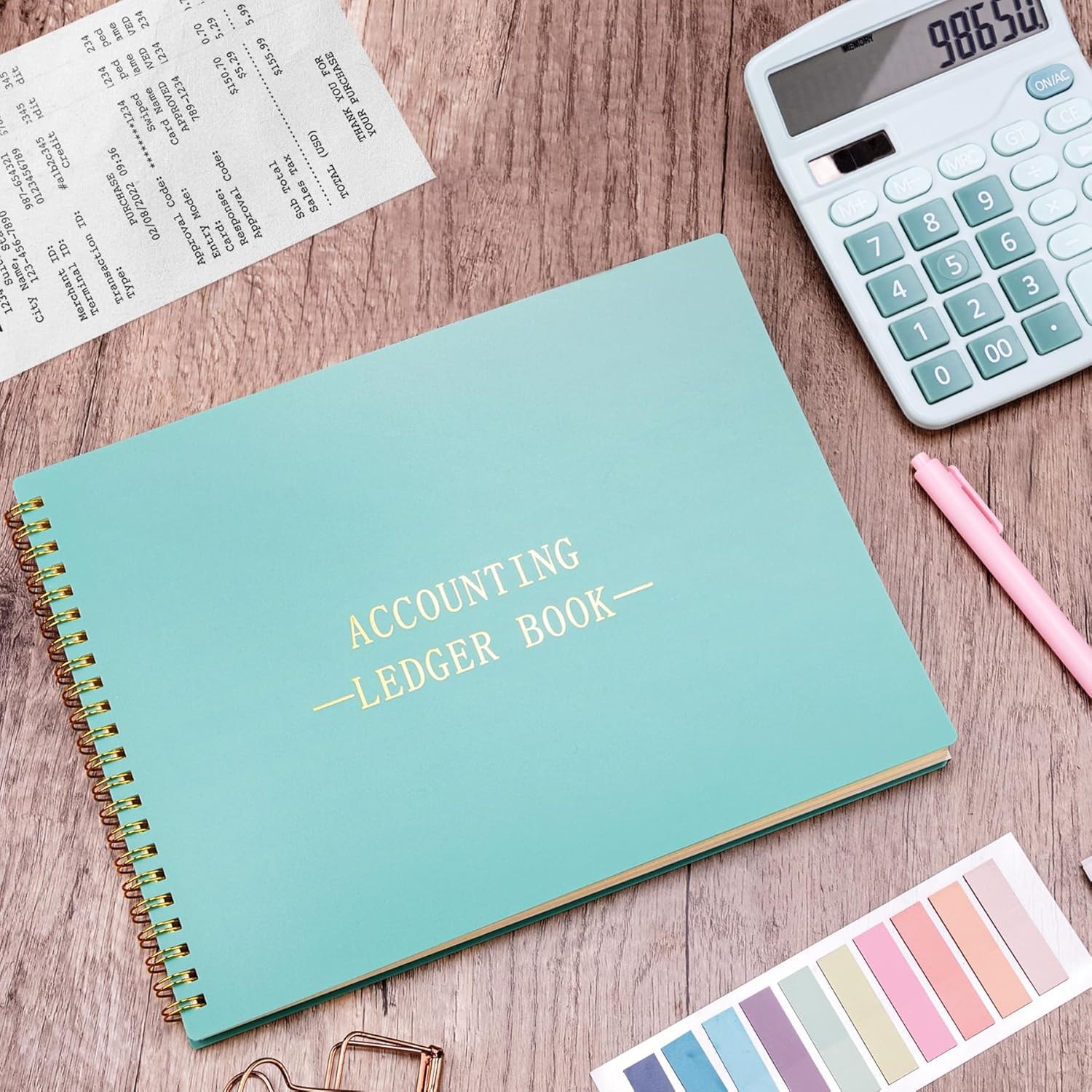 HAUTOCO Accounting Ledger Book for Small Business 10.1 x 7.8”, Blue