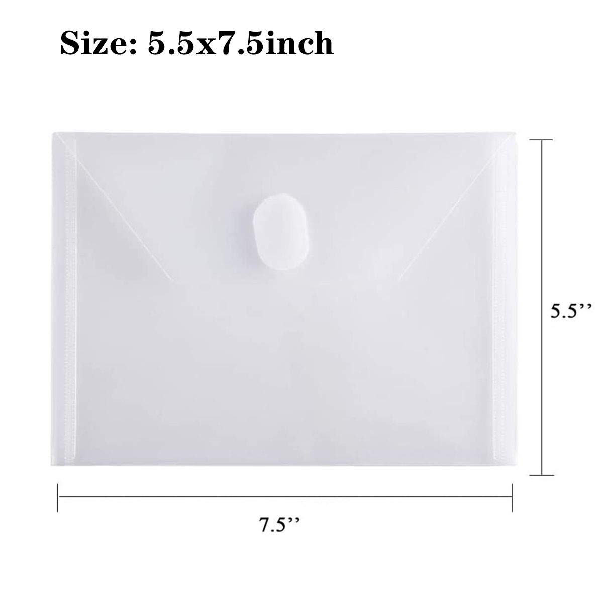 PLESIU Tatane 12 Packs Clear Plastic Small Envelope 5.5×7.5inch, Clear-12pcs