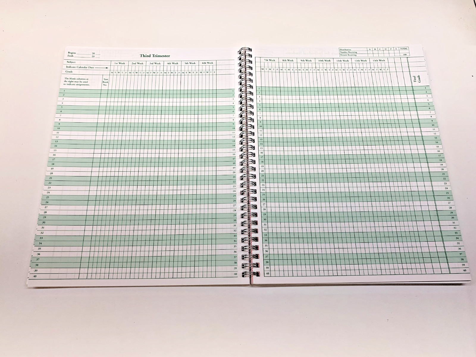 Class Record Book Form 1213-8C Supreme School Supply Co.