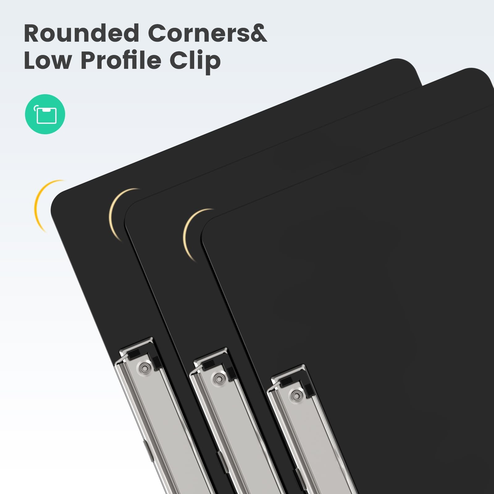 Macroclo Horizontal Plastic Clipboards, Black 8.5 x 11 Clip Board(2