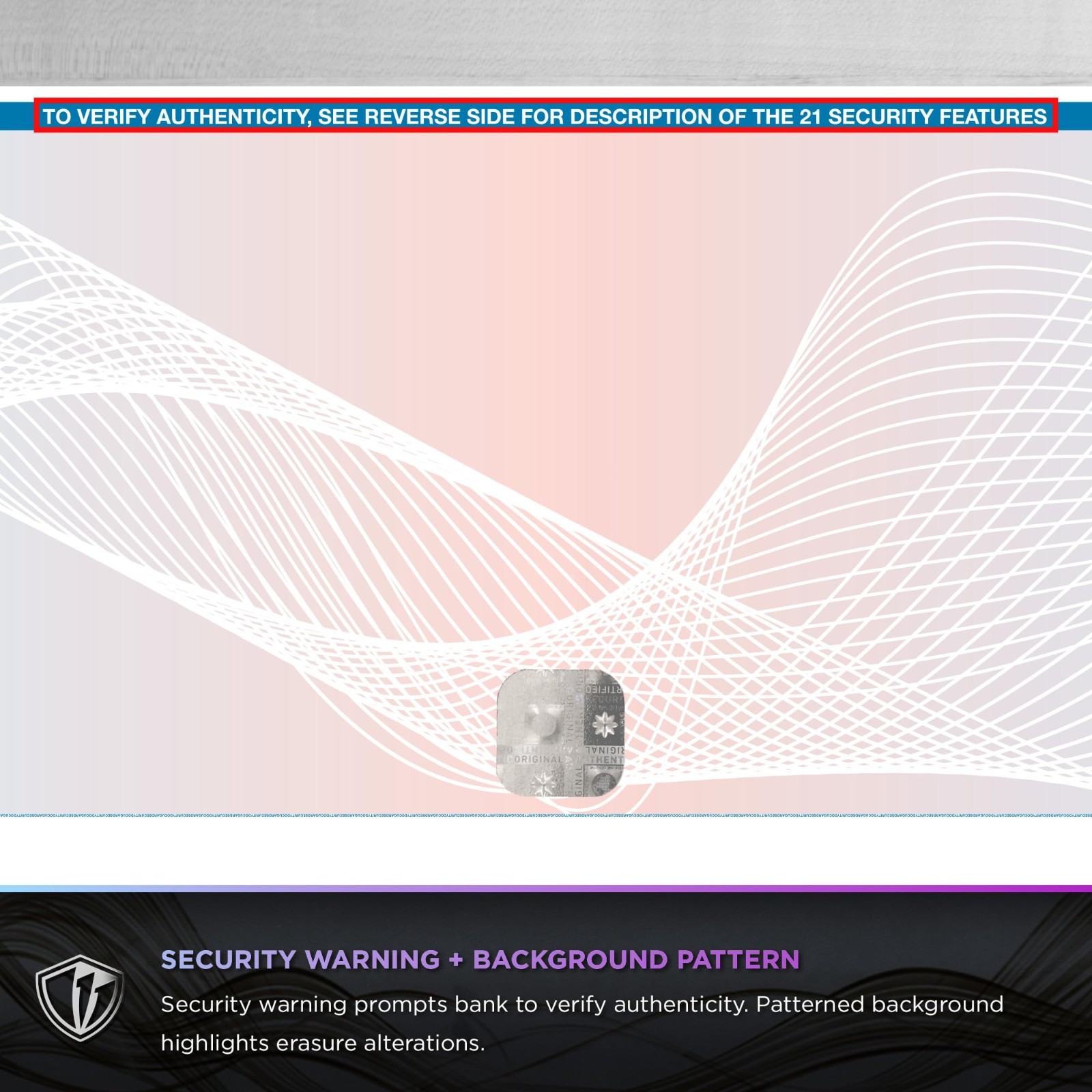 High Security Hologram Check Paper – 500 Blank Business Checks – 20 Security Fea
