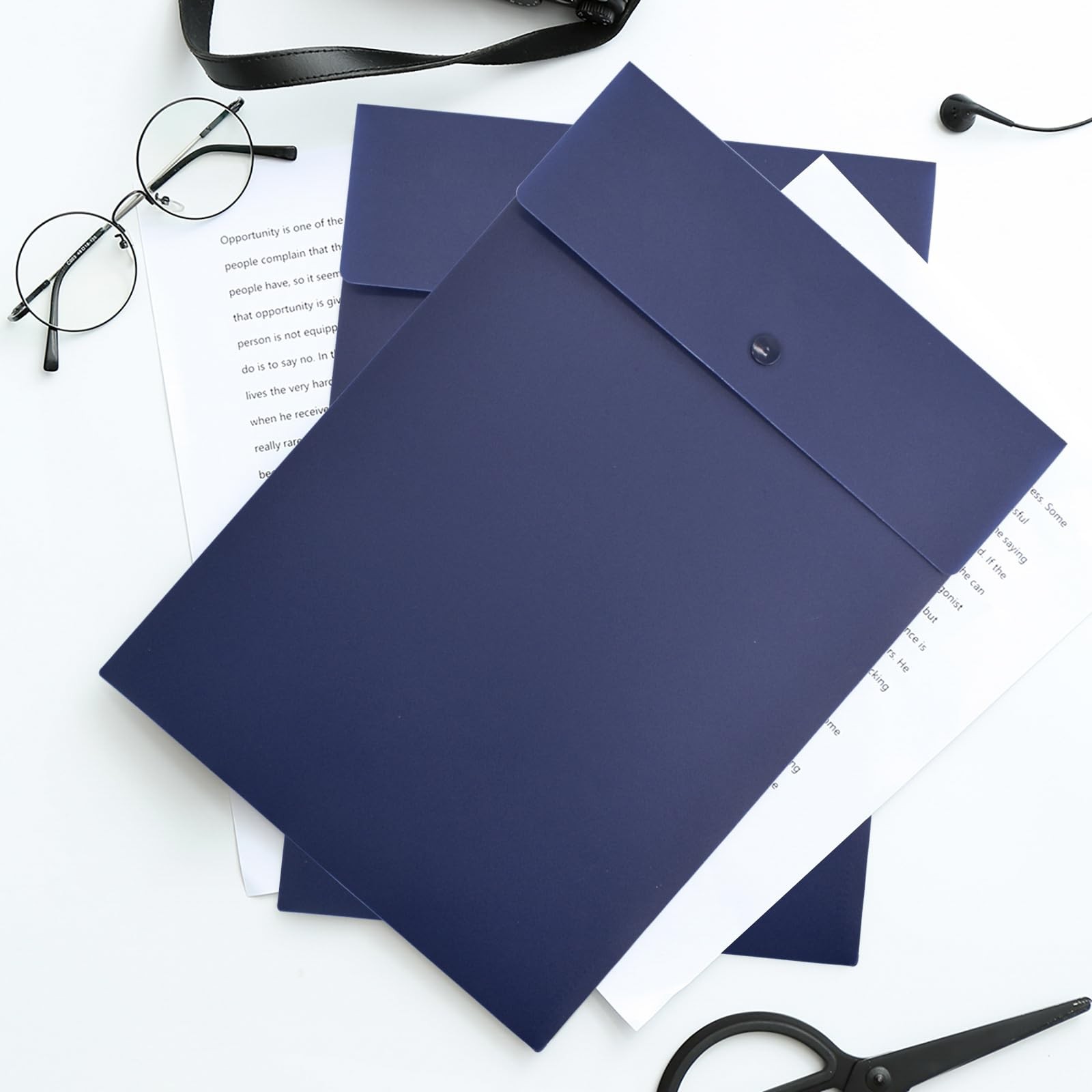 VANRA Vertical File Folders Poly Filing Envelope Plastic Project Navy Blue
