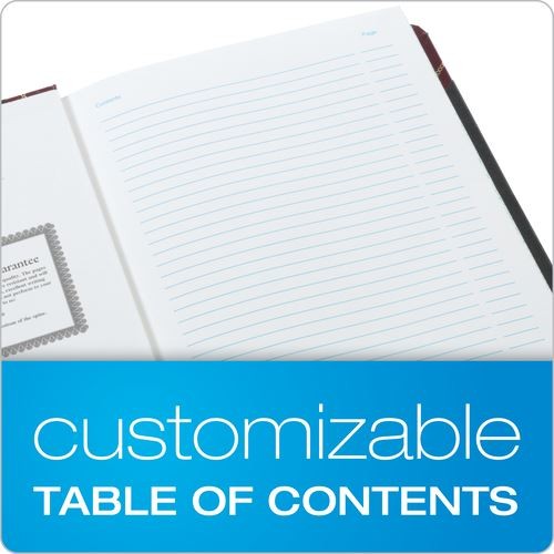 BORG21150R Log Book, Record Rule, Black/Red Cover, 150 Pages, 10 3/8 x 8 1/8