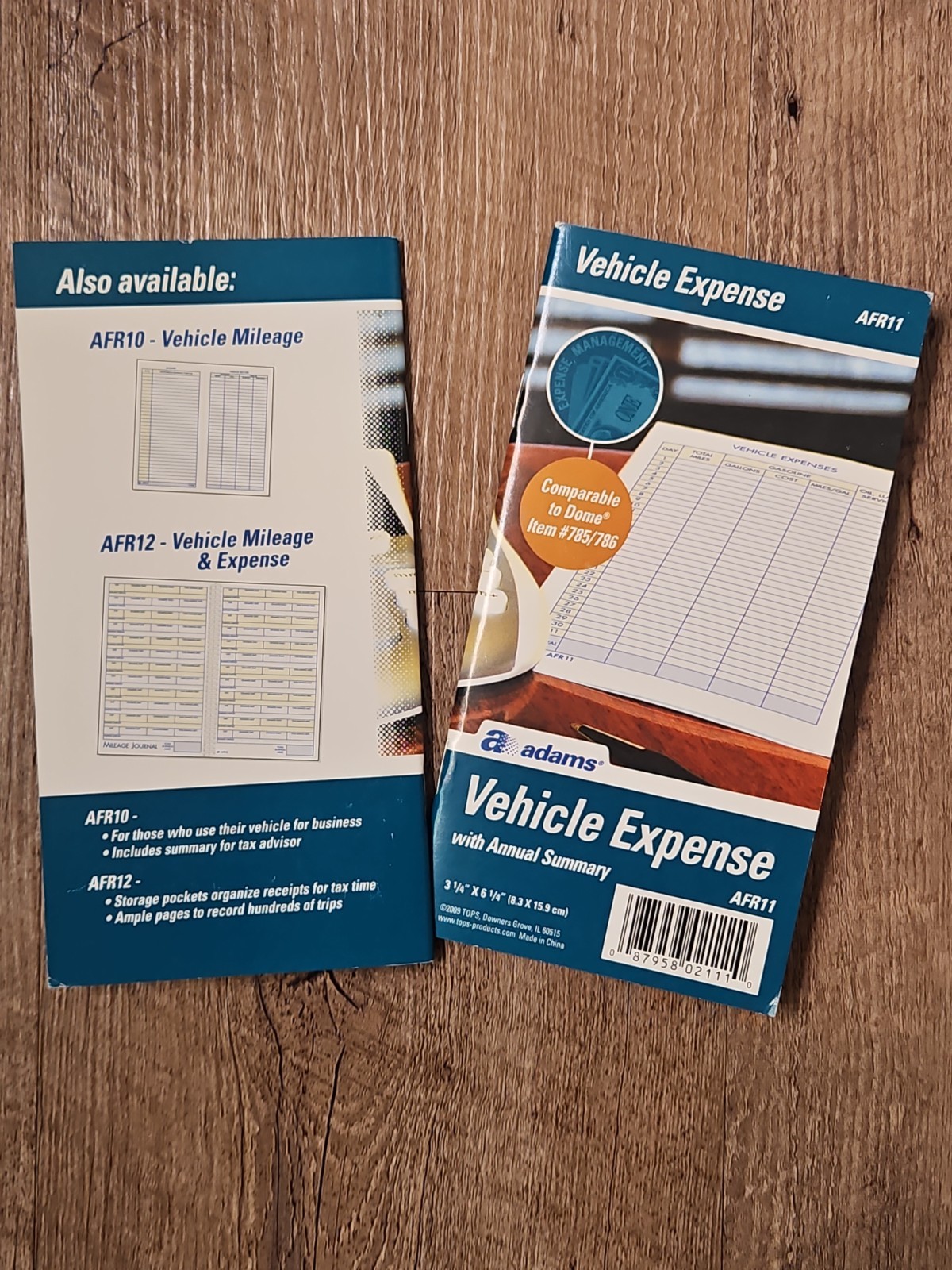 2 Adams Vehicle Expense Journal, , 3.25 x 6.25 Inches, White (AFR11)