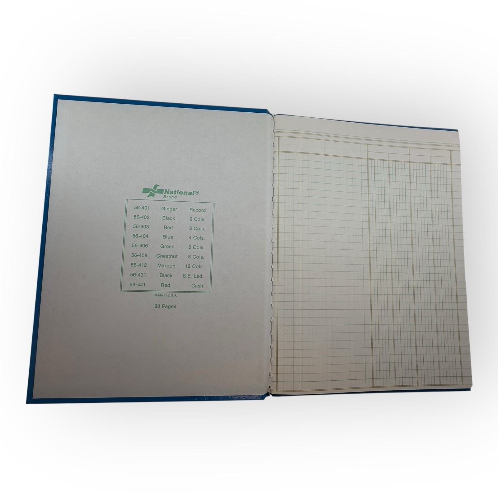 National 4 Column #56-404 Ledger Record Book NOS Blue Accounting 80 page Vintage