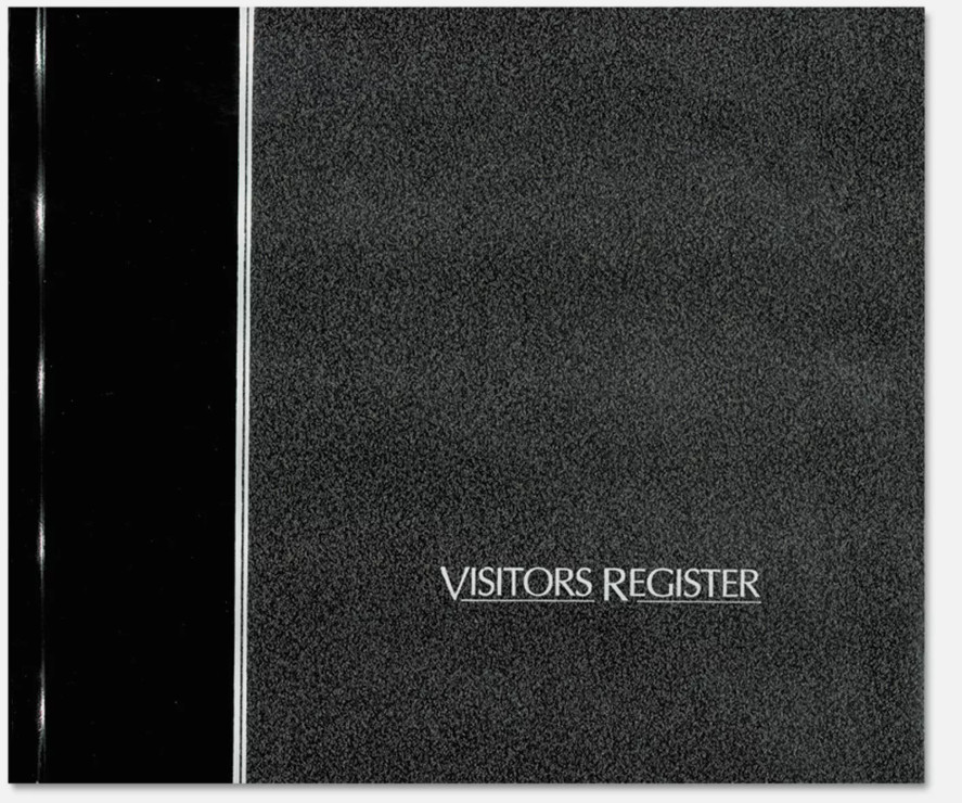 National Visitor Register Book Black Hardcover 128 Pages 8 1/2 x 9 7/8 57802(Z19