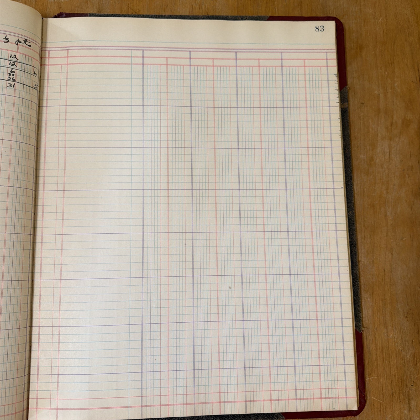 Vintage Boorum&Pease Columnar Accounting Book 12 Column Includes Vintage Recipes