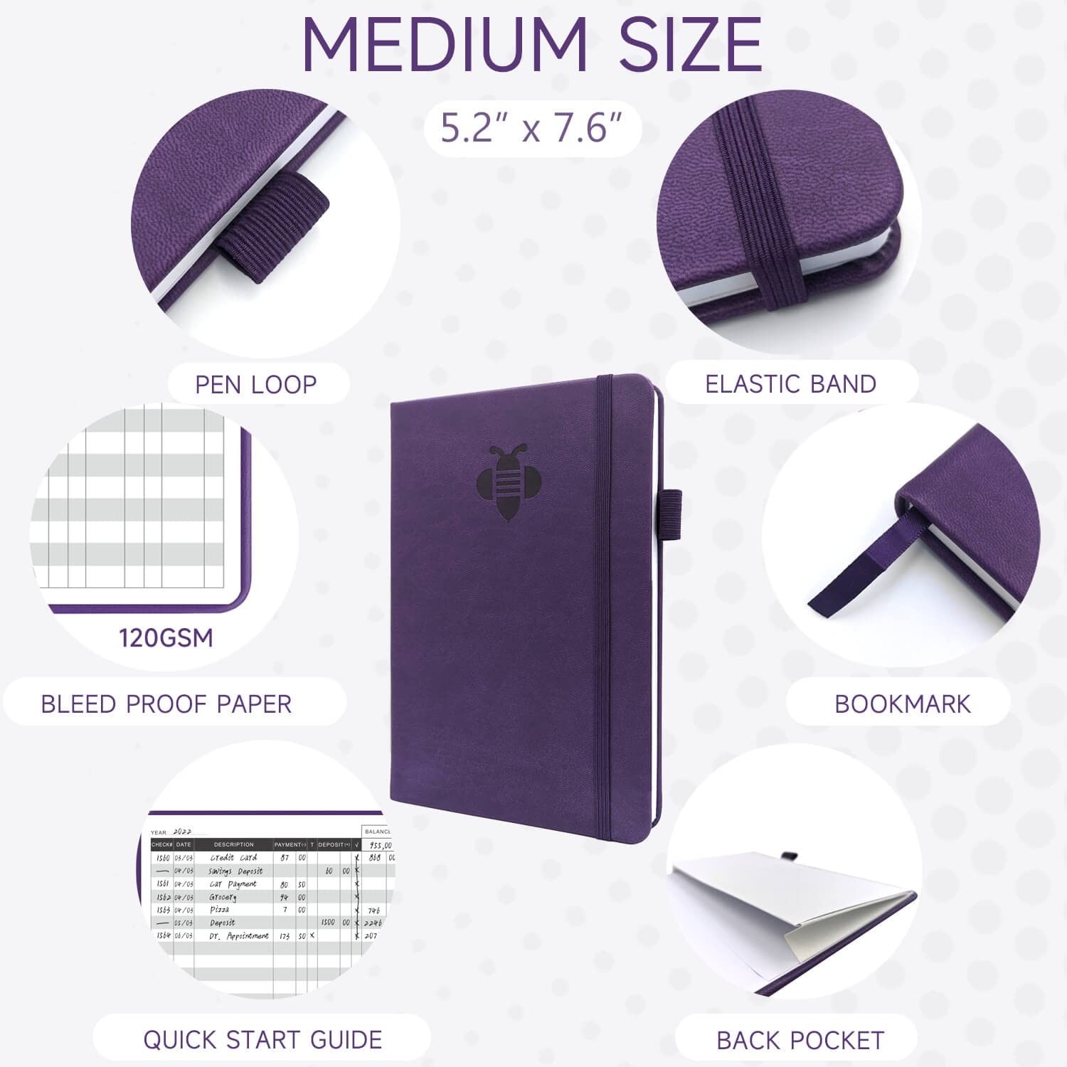 KUMEER Check Register – Elegant Check Registers for Personal Checkbook with C…