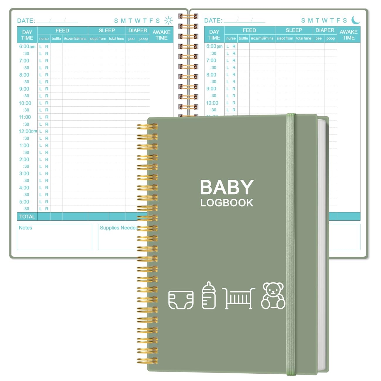 Baby’s Daily Log Book – A5 Tracking for Newborns, 150 Easy to Green