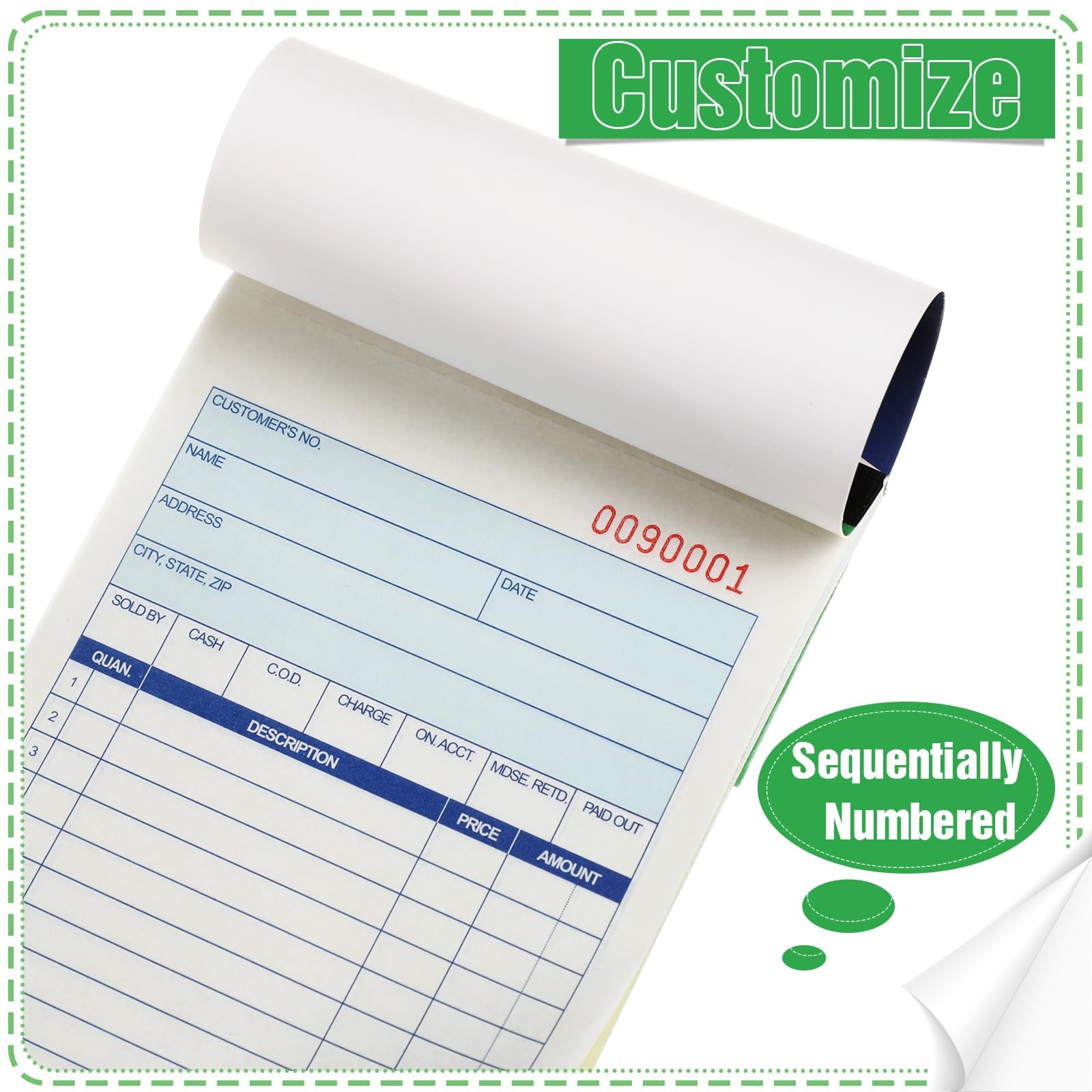 Lincia Sales Order Books 2 Part Carbonless White/Canary Yellow Receipt Carbon