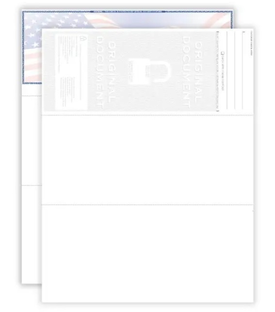 EZ Checks Premium Blank Hologram High Security Laser Check US Flag