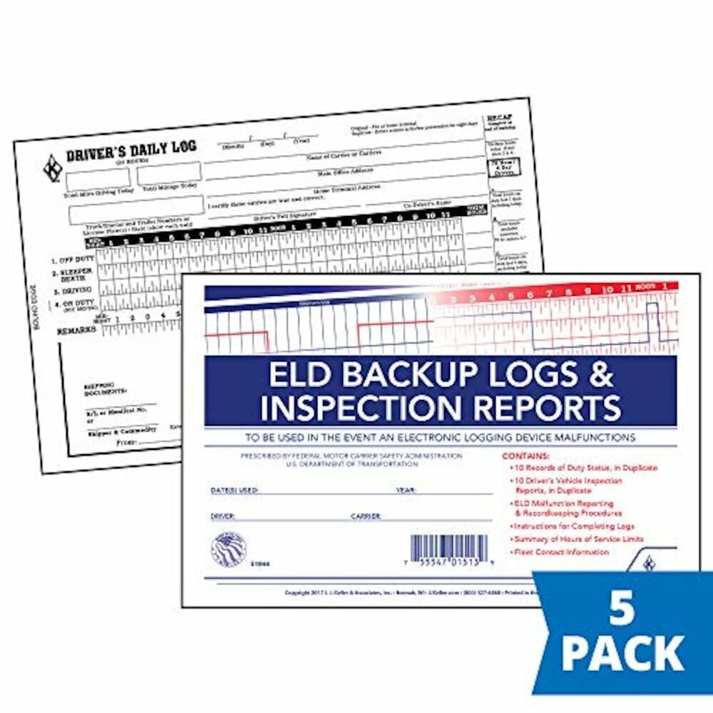 10 Sets ELD Backup Driver Log Book 2Ply Carbonless 8.5×5.5 Inch 5 Pack
