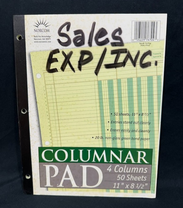 Norcom Columnar Ledger Pad 4 & 6 Columns 8.5″ x 11″ Letter Size – Two Pre-owned