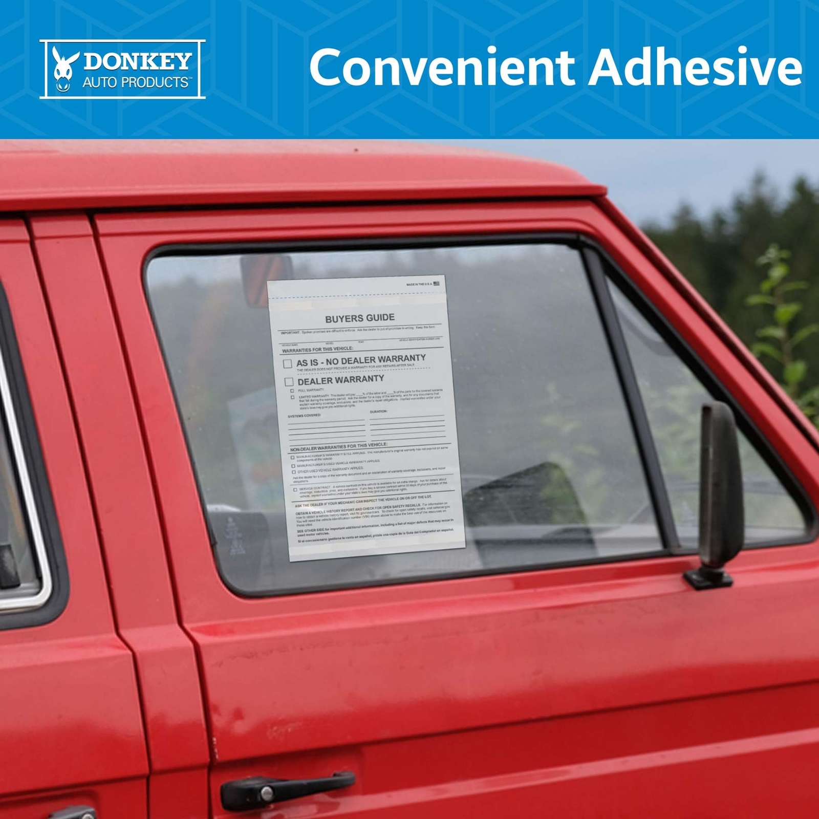 2-part Buyers Guide Form – Adhesive Tape – English – As Is – Warranty (100 Per