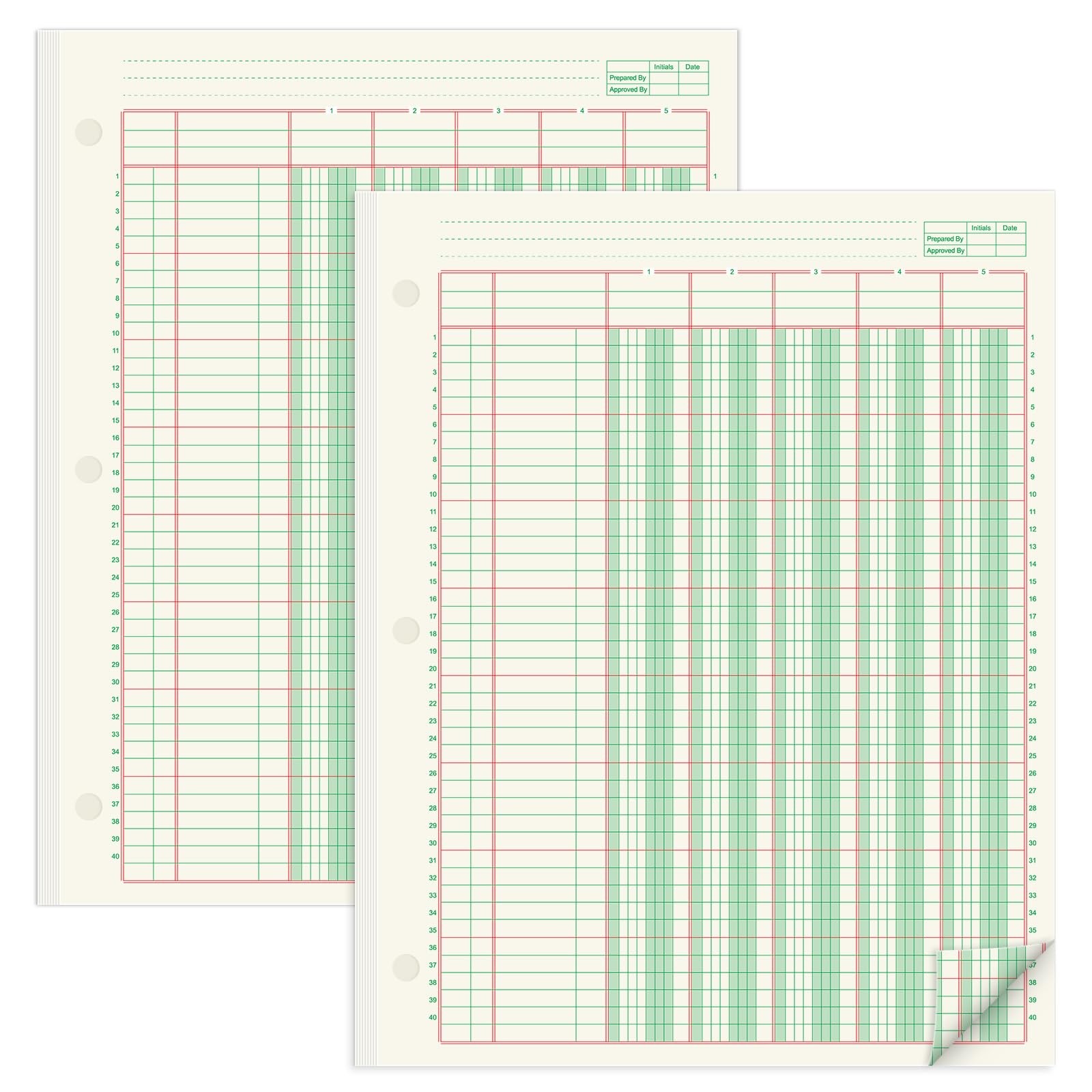 gisgfim 2 Pads 100 Sheets Columnar Analysis Pad 3 Hole Punch Colorful