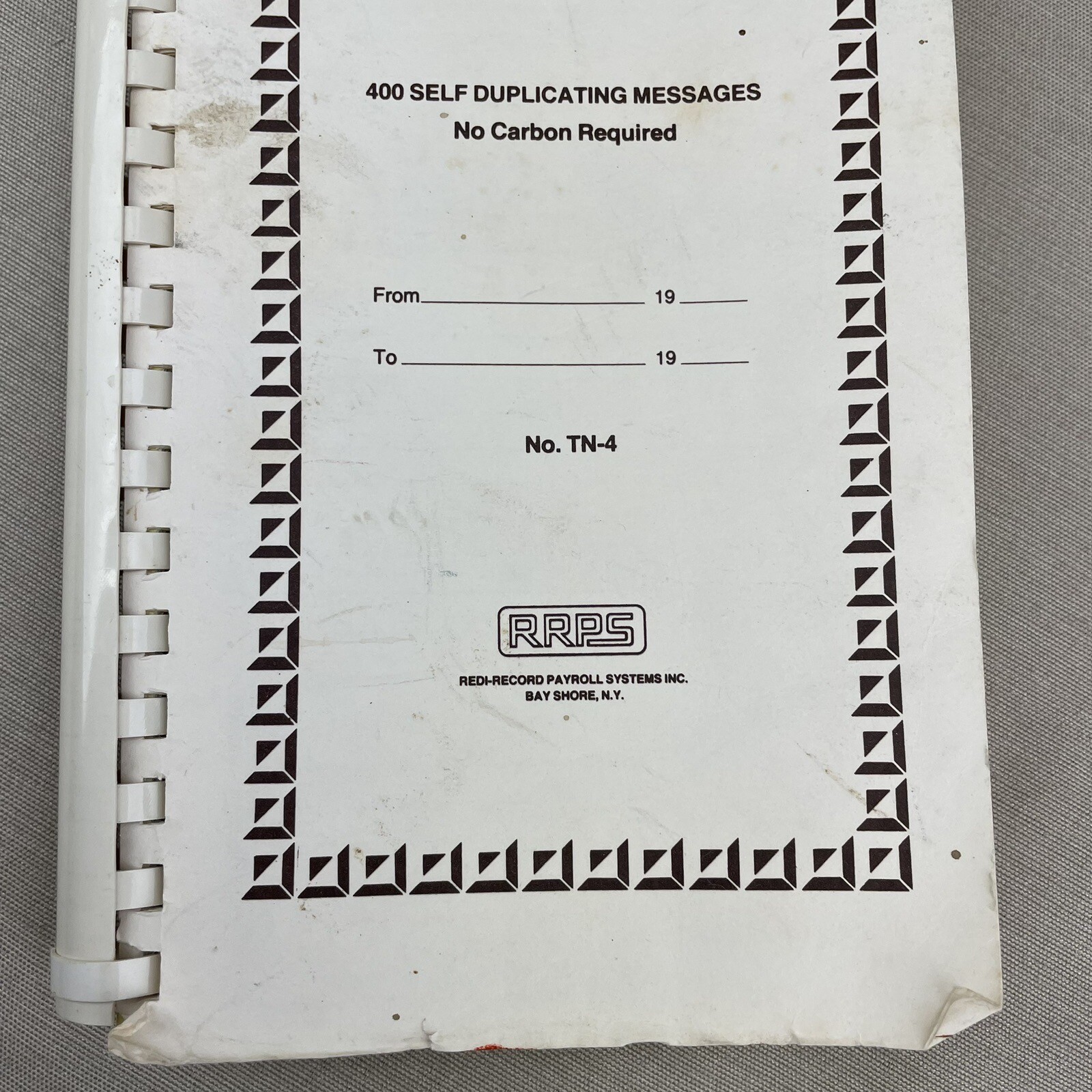 Telephone Message Memo Book Vintage Self Duplicating ~No Carbon~ RRPS TN-4
