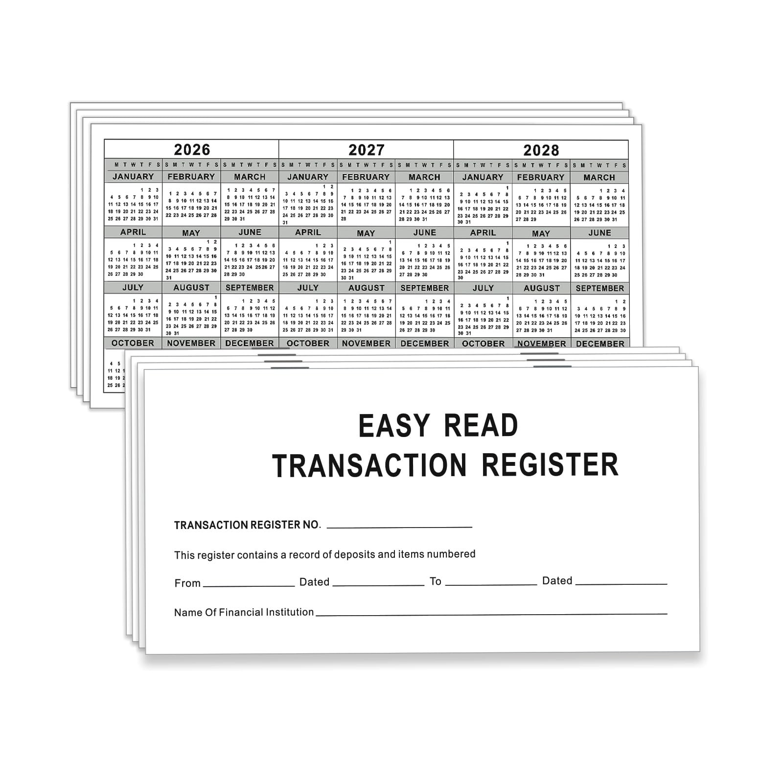 6″×3″ Check Registers for Personal Checkbook Blank Ledger Transaction Regist…