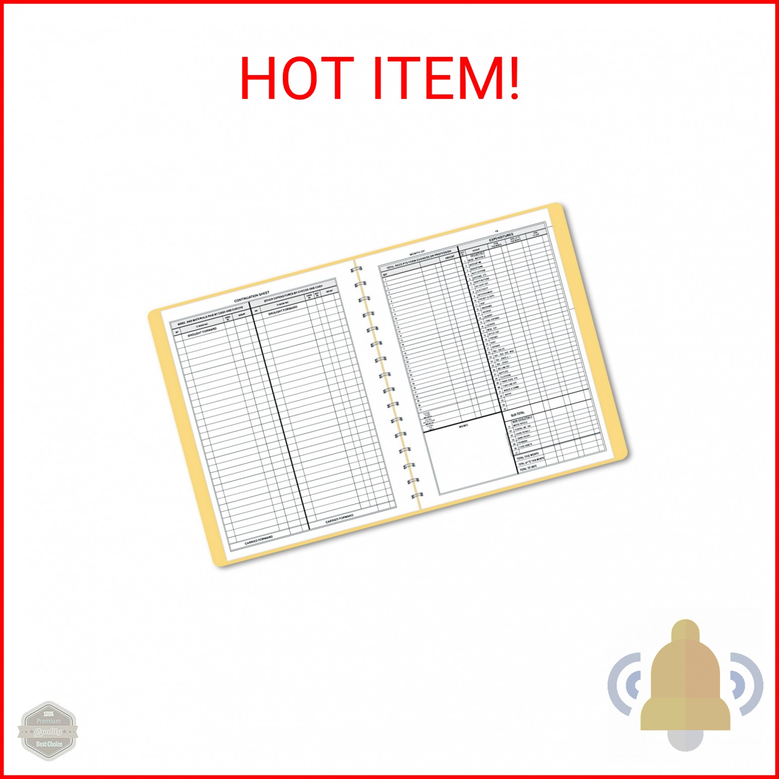 Dome 612 Bookkeeping Record, Tan Vinyl Cover, 128 Pages, 8 1/2 x 11 Pages