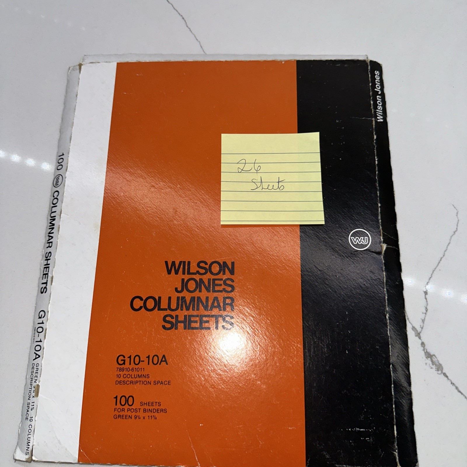 Wilson Jones G10-10A Columnar 26 Sheets 9 1/4 x11 7/8 Accounting Ledger Binder